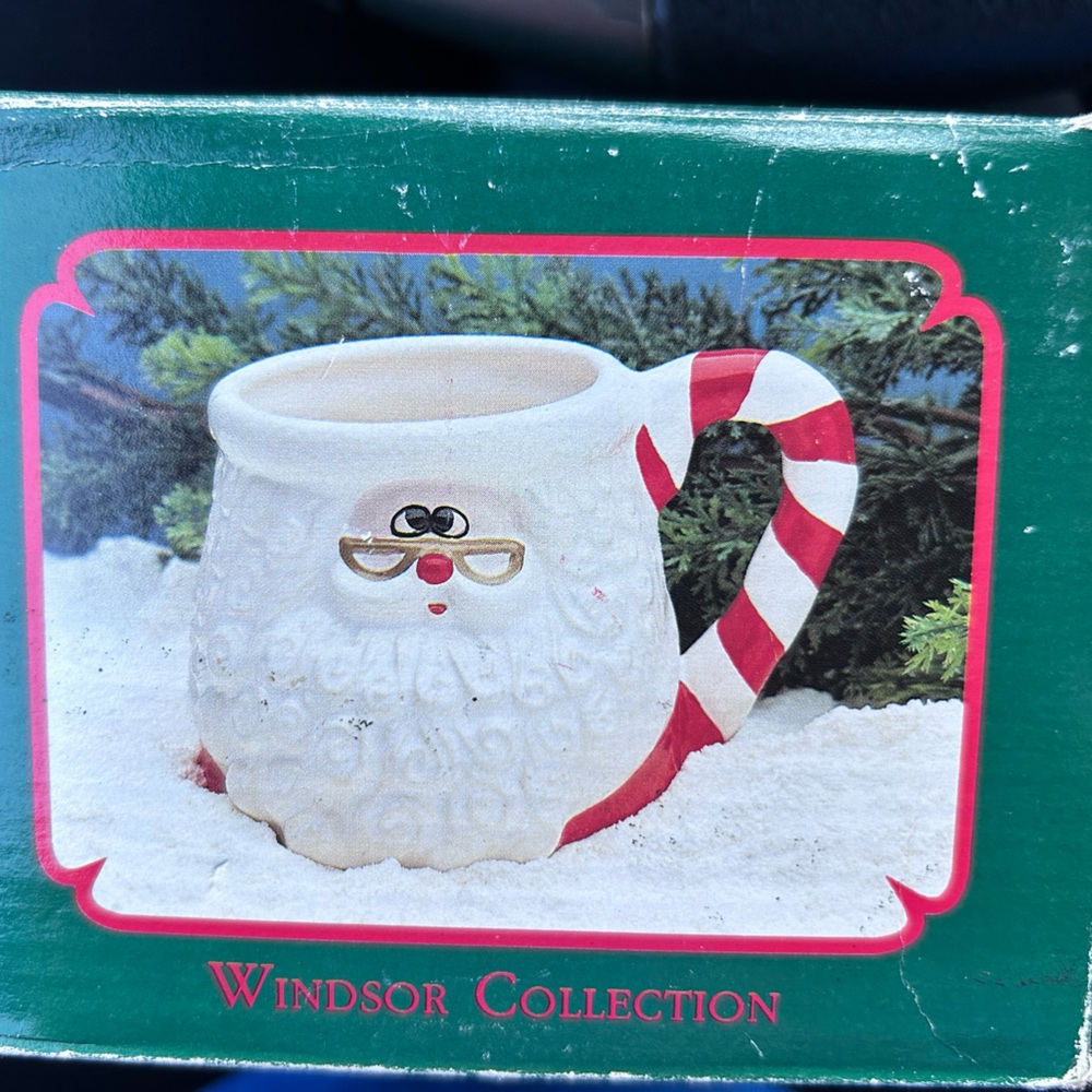 Windsor Collection Ceramic Snowman Mug with Candy Cane Handle